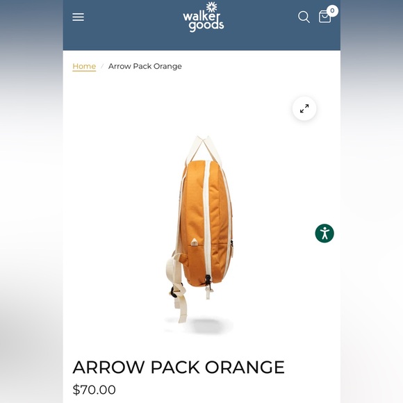 NWT Walker Goods Arrow Pack Orange Backpack - Picture 7 of 9